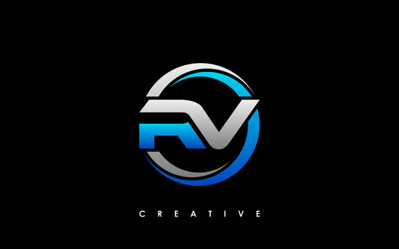 RV Letter Initial Logo Design Template Vector Illustration