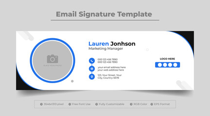 Email signature or email footer template for corporate businessman