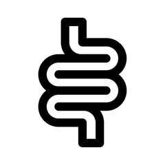 Intestine icon. Intestines help in the excretion of body waste into faeces.