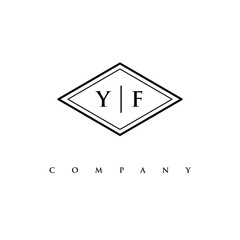 initial YF logo design vector