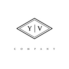 initial YV logo design vector