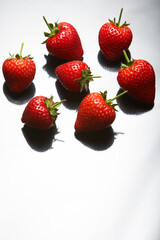 strawberries on a white background