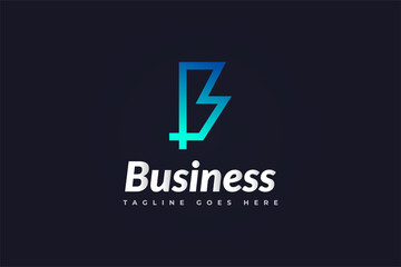 Initial Letter B Logo in Blue Gradient. B Logo Usable For Business or Identity Logos. Vector graphic design template element
