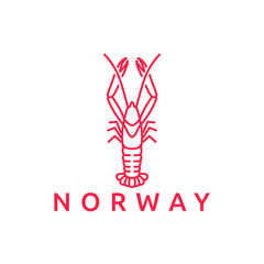 langoustine Norway lobster line art seafood logo design inspiration