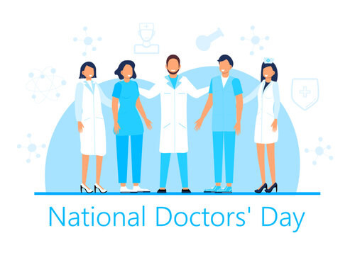 National doctors day concept vector. Medical, healthcare event is celebrated