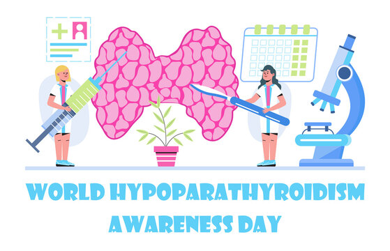 World hypoparathyroidism day concept vector. Medical, health care event