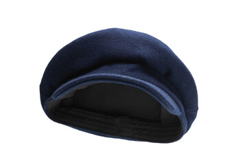 Naklejka premium Female blue hat with a visor isolated on white.