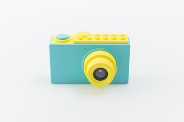 kids camera toy on white background