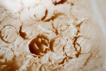 Coffee stains isolated on white background.
