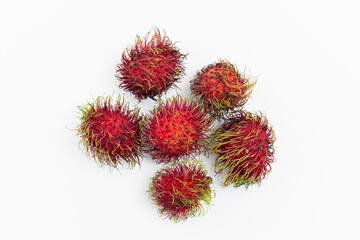 Rambutan on white background