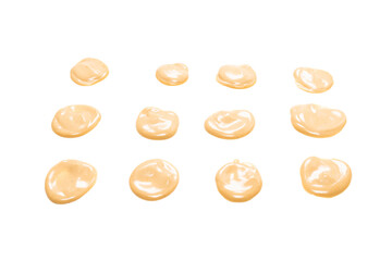 Mushroom sauce splashes isolated on white background.