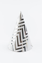 Happy New Year party hat on white background.