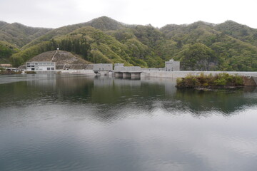 Fototapeta na wymiar Japanese new Dam YAM-BA Dam