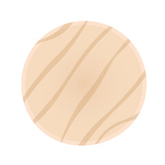 Empty wooden cutting board on white background. Kitchen tools, vector illustration