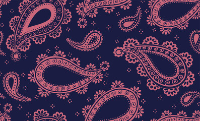 Seamless paisley in muted colors - obrazy, fototapety, plakaty
