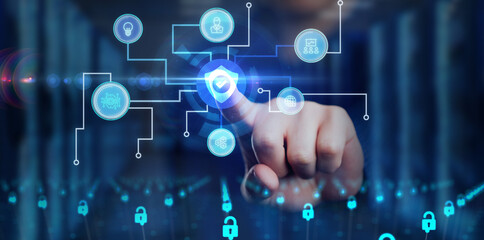 Fototapeta premium Cyber security data protection business technology privacy concept.