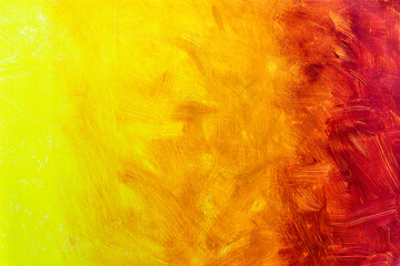 Acrylic brush stroke red and yellow Abstract colorful watercolor on paper close-up background texture