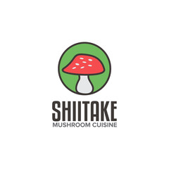 Shiitake mushroom logo design template