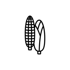Corn Line Icon In A Simple Style. Vector sign in a simple style isolated on a white background. 64x64 pixel.