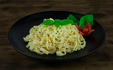 Pasta White Sauce with Cheese Homemade dish Italian Food fusion Style