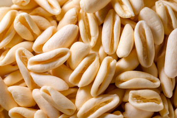 Deliziosi cavatelli freschi, tradizionale pasta della Campania, Cibo Italiano 