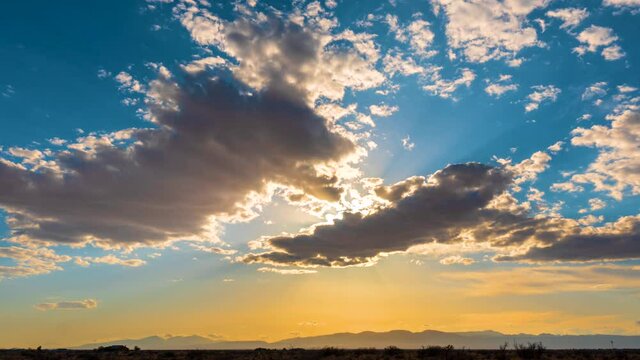 Sunset time lapse over the Mojave desert