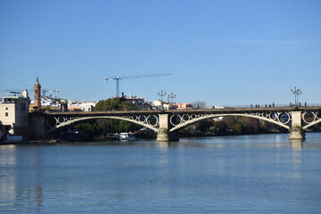 Fototapeta na wymiar Isabel II Bridge, Sevilla, Spain, Europe