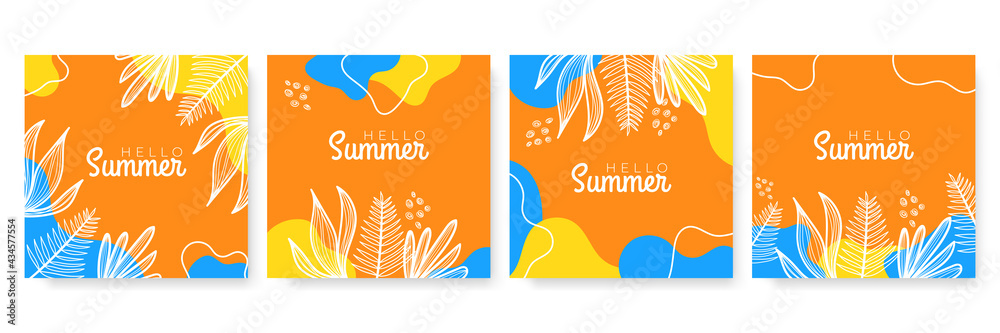 Poster vector set of colourful social media stories design templates, backgrounds with copy space for text 
