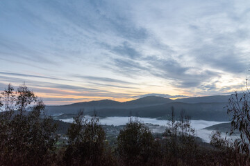 Sunrise with fog in Arouca district of Aveiro, Portugal