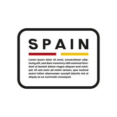 Text box with Spanish flag colors on white background.