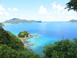 Obraz premium World Heritage Amami Oshima View from Manenzaki Observatory, Setouchi Town, Oshima District, Kagoshima Prefecture, Japan
