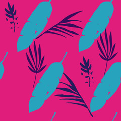 Funky Tropical Vector Seamless Pattern. Beautiful Male Shirt Female Dress Texture. Fine Summer Fashion. © graficanto