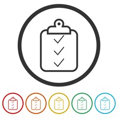 Checklist ring icon isolated on white background color set