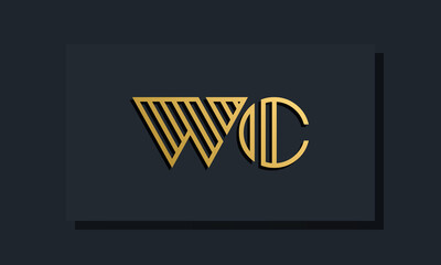 Elegant line art initial letter WC logo.