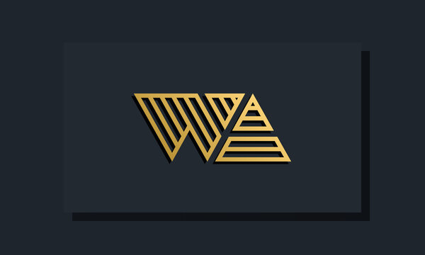 Elegant line art initial letter WA logo.