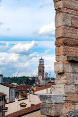 Verona - la Torre dei Lamberti vista dall'Arena