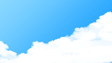 青空と白い雲のコピースペースのあるイラスト