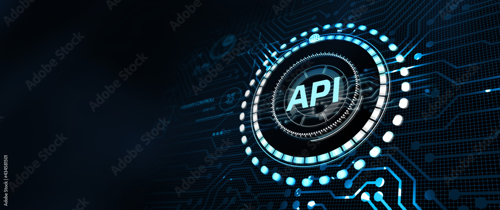 Wall mural api - application programming interface. software development tool. business, modern technology, int