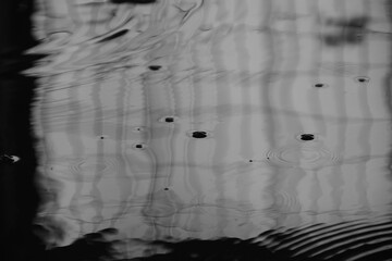 Minimal black and white water abstract background with refection