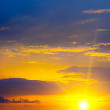Amazing summer sunrise background. Beautiful sunset . © alinamd
