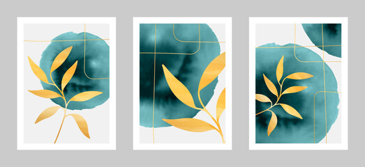 Fototapeta na wymiar Set of abstract art watercolor backgrounds for cover, wallpaper, office, home decoration, wall art. EPS10 vector.