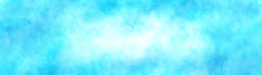 青色、水色の水彩の筆の跡、背景素材、テクスチャ