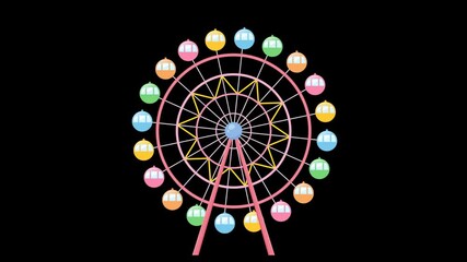 かわいい遊園地の乗り物セット イラスト素材 レトロ Activity Wall Mural Activi ふわぷか