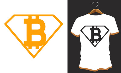 Bit coin superman custom t shirt design