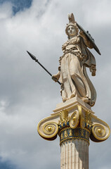Fototapeta na wymiar Athena statue in front of Academy of Athens, Greece