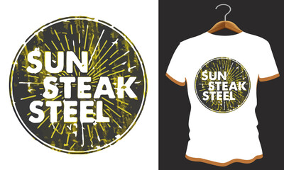sun steak steel t shirt design