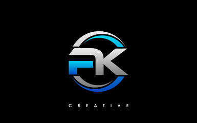 PK Letter Initial Logo Design Template Vector Illustration