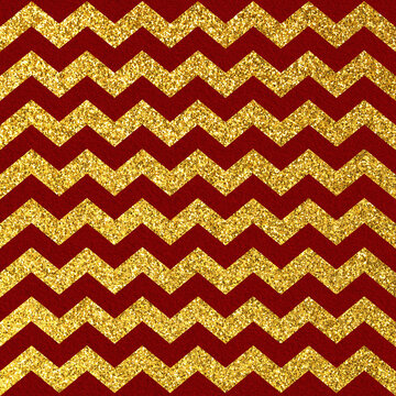 Red And Yellow Bright Circus Background. Colorful Grunge Backdrop Fur And Gold Glitter Zig Zag