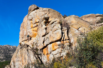 Escalada en los Riscos de La Higuera. Parque Regional de la Pedriza. Madrid. España. Europa-