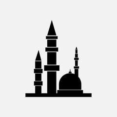 Islamic Logo of black color. Islamic mosque icon on white background